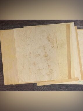 25 Tea/Tumeric/Coffee Stained Vintage Style Handmade 24lb Paper | Momigami